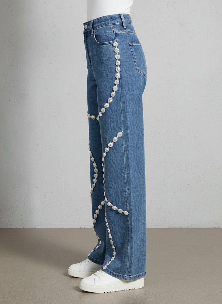 Modische Damen Jeans High Waist | Patchwork