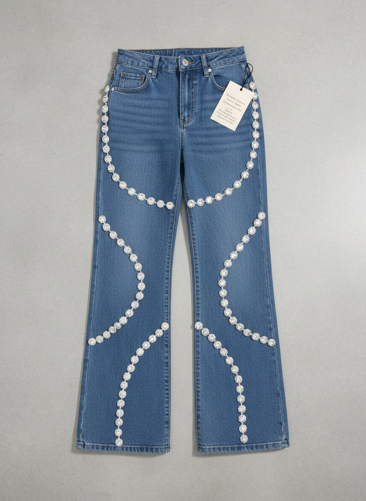 Modische Damen Jeans High Waist | Patchwork