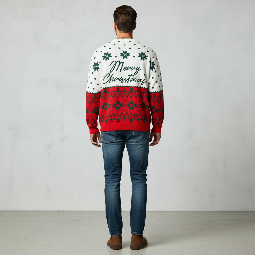 Lockerer Herren Strickpullover | Jacquard Herbst