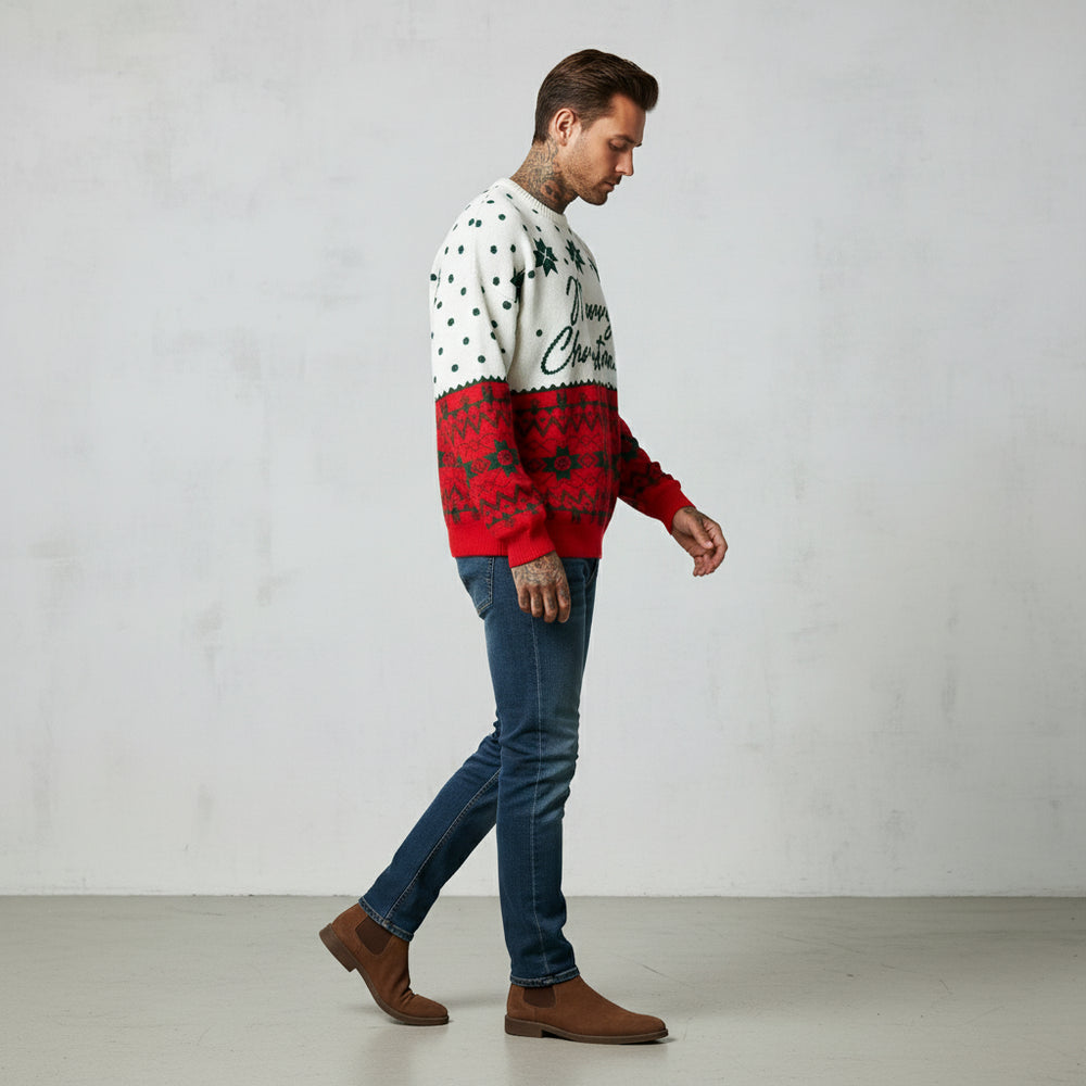 Lockerer Herren Strickpullover | Jacquard Herbst