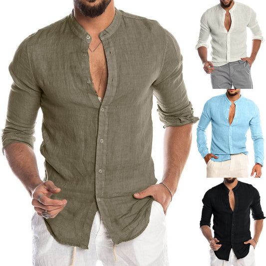 Miles – Langer Herren-Cardigan mit Stehkragen