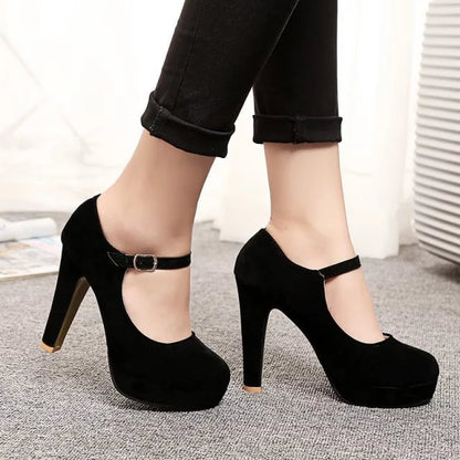 Damen Mary Jane Pumps mit Blockabsatz & Schnalle | Elegant