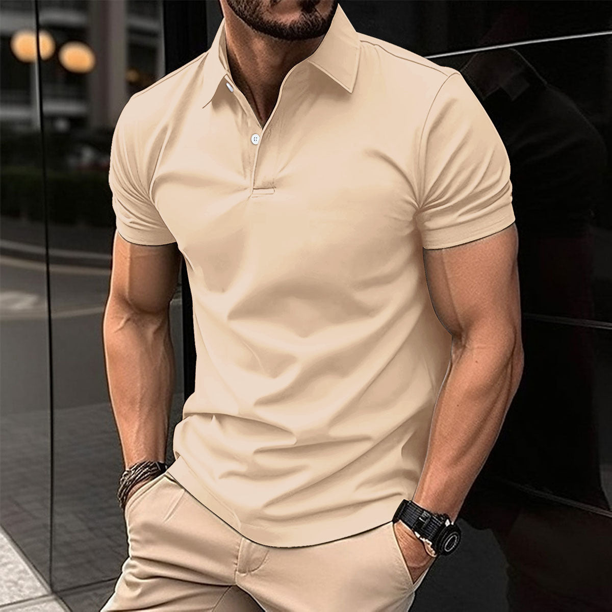 Vincent – Kurzärmliges Poloshirt für Herren in Uni-Farben