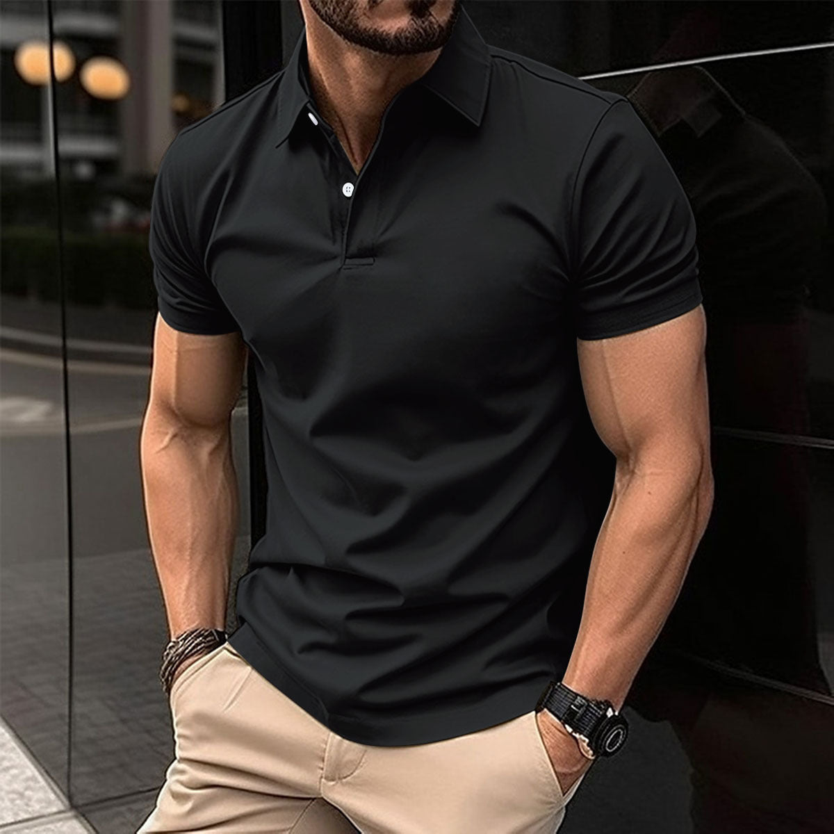 Vincent – Kurzärmliges Poloshirt für Herren in Uni-Farben