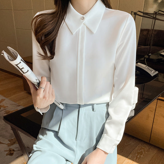 Donna – Business Chiffonbluse mit langen Ärmeln
