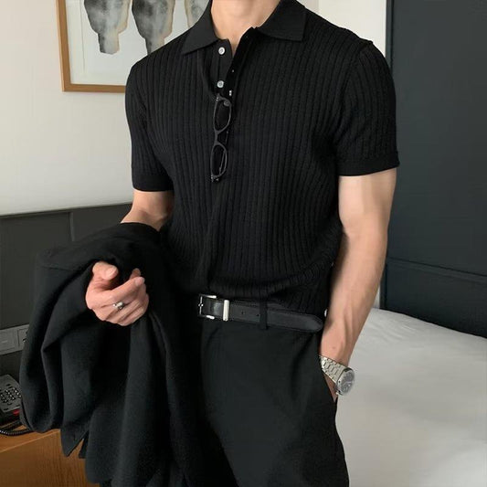Kris – Poloshirt aus Baumwollmischung im koreanischen Stil