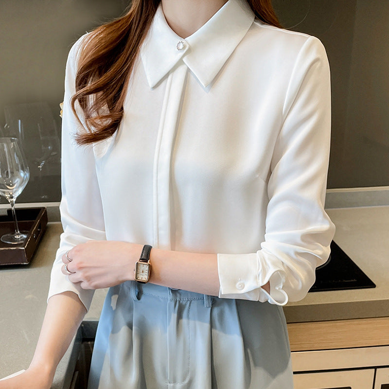 Donna – Business Chiffonbluse mit langen Ärmeln