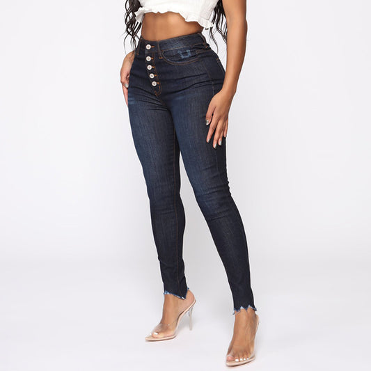 ENGEL Modische Slim Fit Hohe Taillen Elastische Jeans