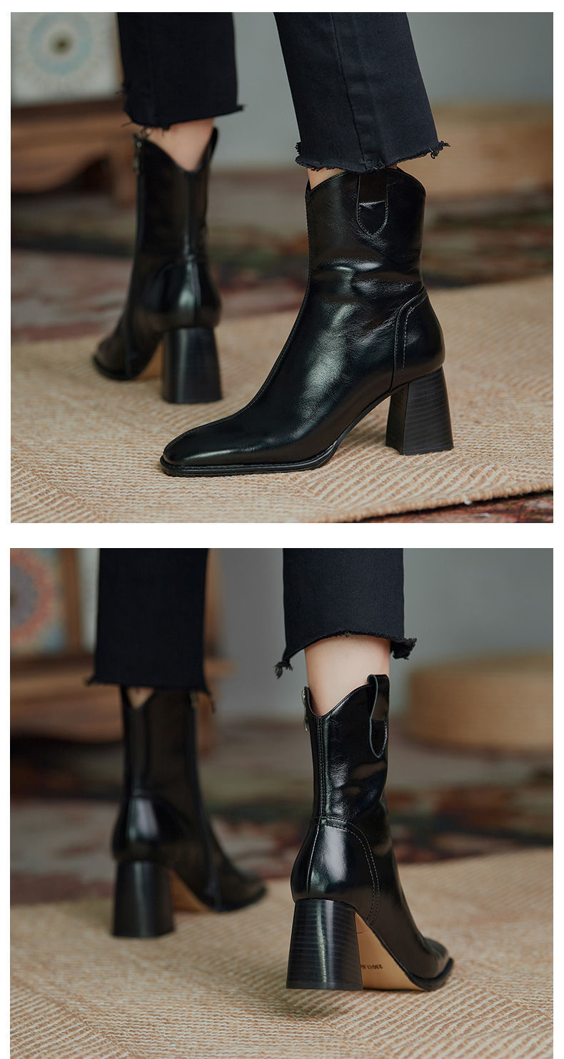 Catherine – Damen Stiefeletten mit Hohem Absatz und Eckigem Zeh