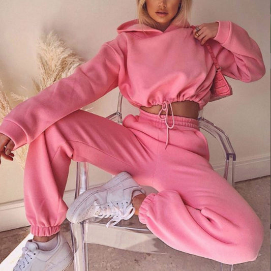 ENGEL 2-teiliger Jogginganzug für Damen mit sexy Hoodie und langen Ärmeln