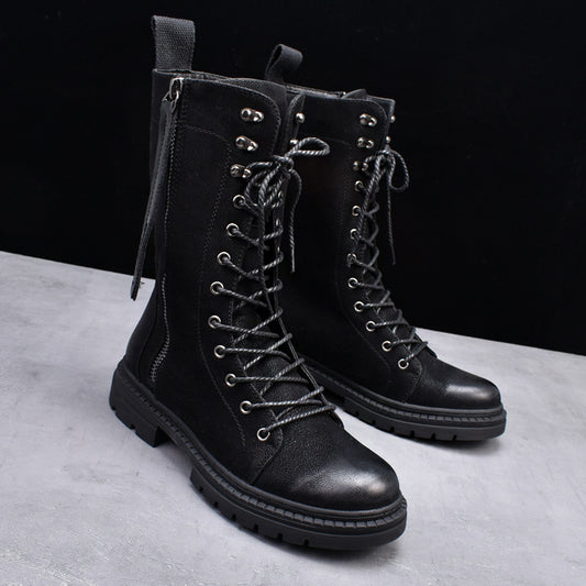 Howard – Retro Herrenstiefel mit Rundspitze und mittlerem Schaft