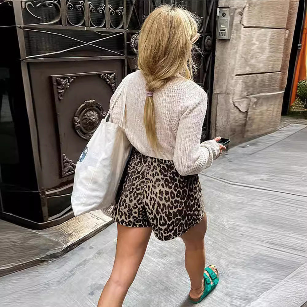Alice – Damen Retro Leopardenmuster Shorts