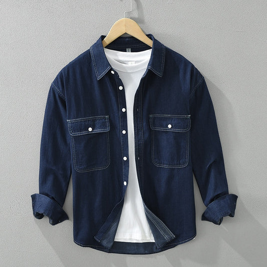 Andrea – Lässiges Denim Langarm-Top