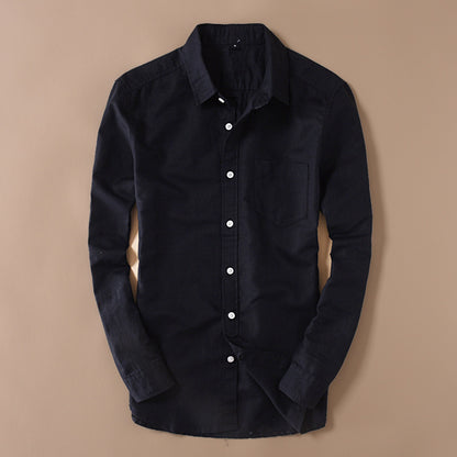 Max – Japanischer Retro Leinenhemd für Herren