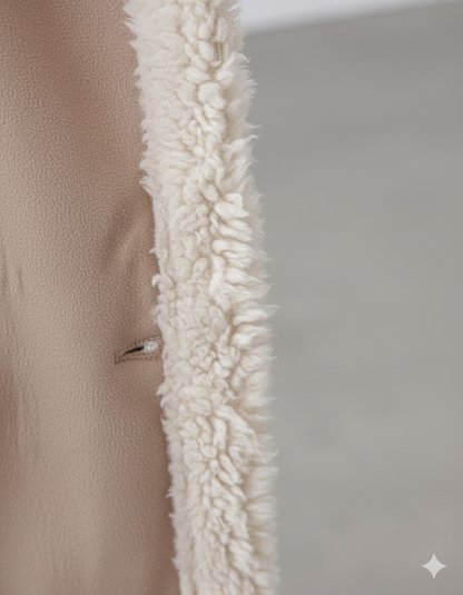 Damen Mantel aus Veganleder mit Plüschfutter | Warm & Modern