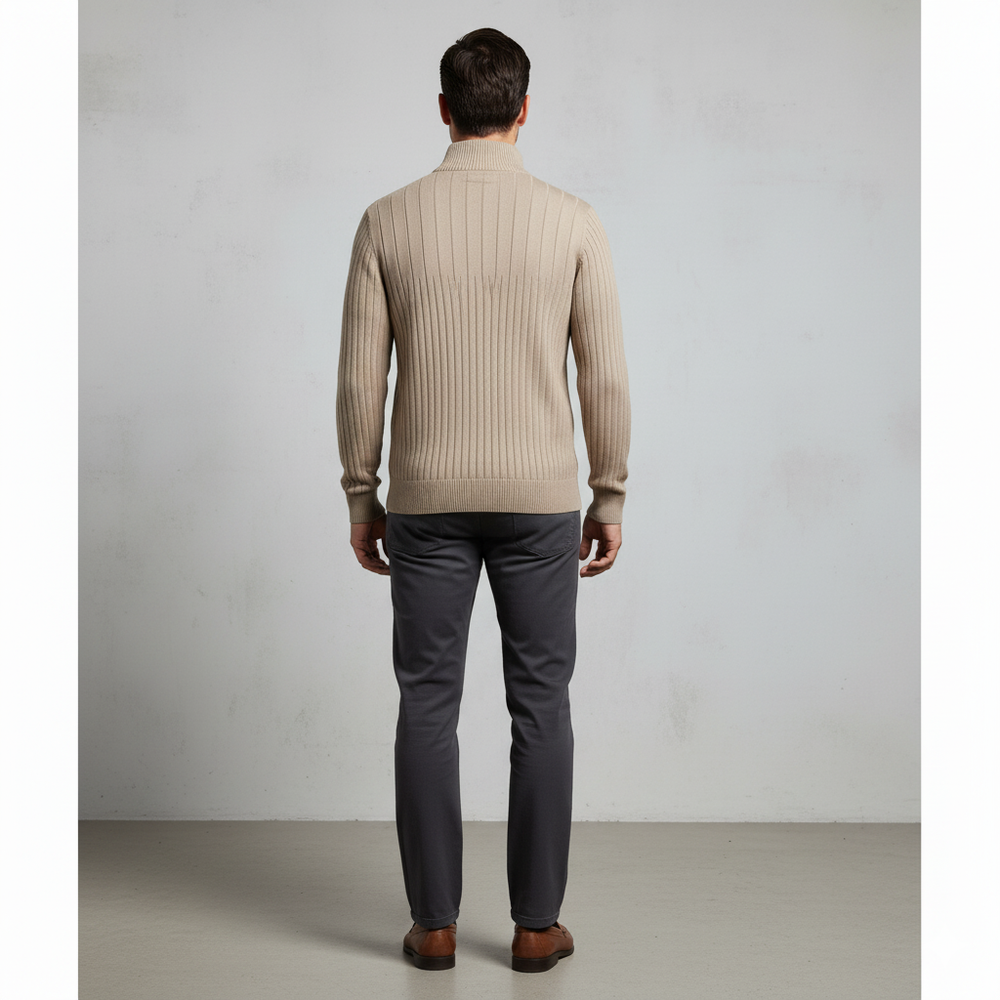 Herren Strickpullover mit Stehkragen | Halbzip | Winter