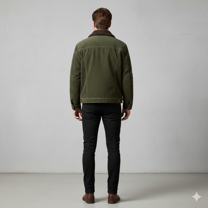 Herren Cordjacke mit Teddyfutter | Warm & Lässig | Herbst Winter