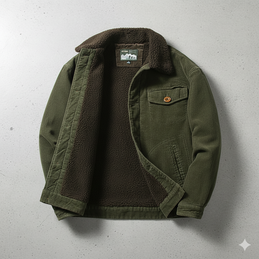 Herren Cordjacke mit Teddyfutter | Warm & Lässig | Herbst Winter