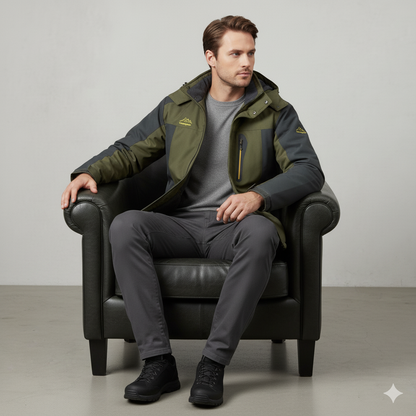 Herren Skijacke mit Kapuze | Winddicht & Warm | Winter Outdoor