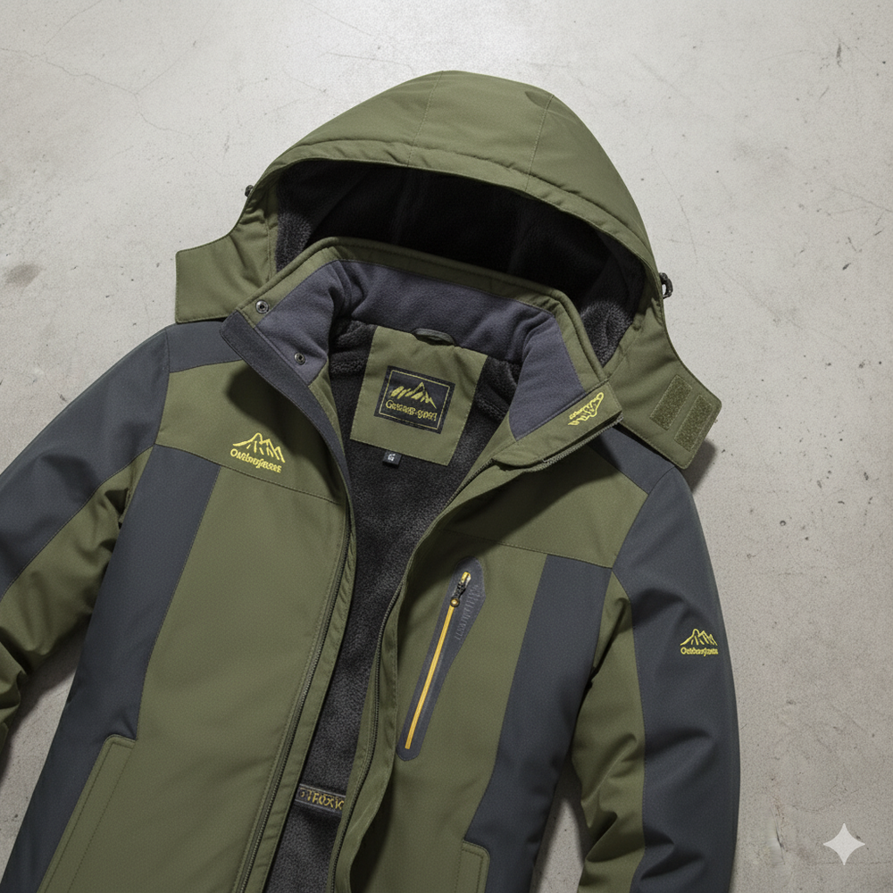 Herren Skijacke mit Kapuze | Winddicht & Warm | Winter Outdoor