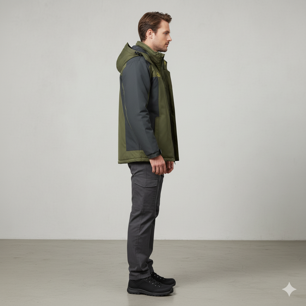 Herren Skijacke mit Kapuze | Winddicht & Warm | Winter Outdoor