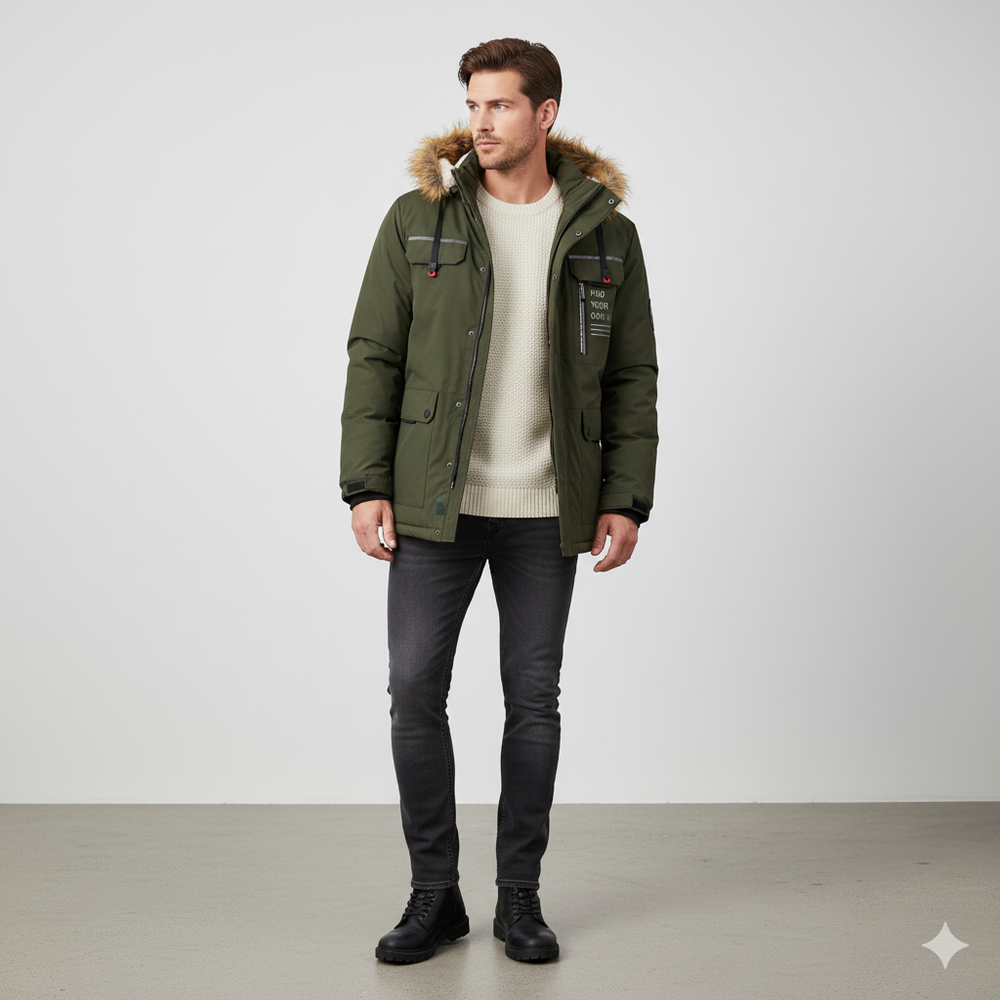 Herren Winterparka mit Kapuze | Winddicht & Warm
