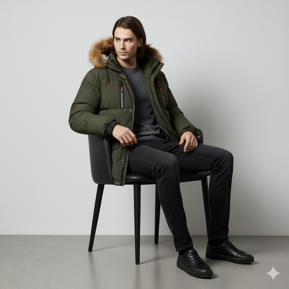Herren Winterparka mit Kapuze | Winddicht & Warm