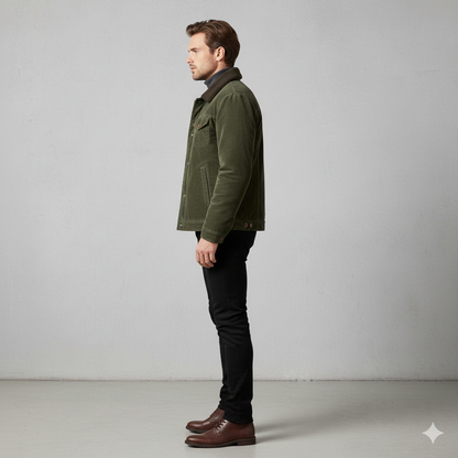 Herren Cordjacke mit Teddyfutter | Warm & Lässig | Herbst Winter
