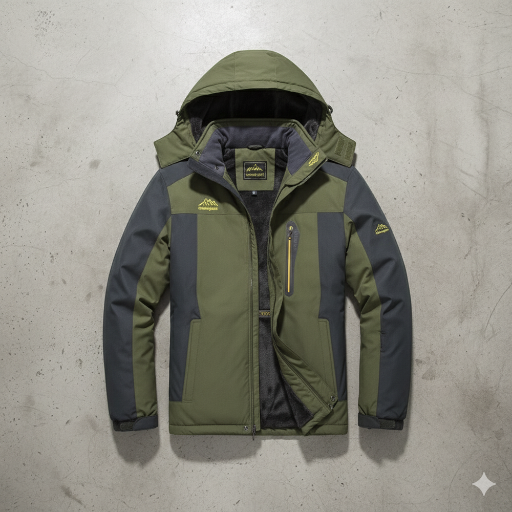 Herren Skijacke mit Kapuze | Winddicht & Warm | Winter Outdoor