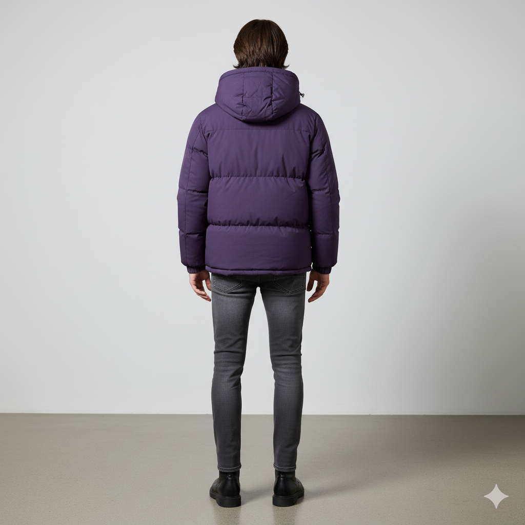 Warme Herren Steppjacke mit Kapuze | Winter Casual