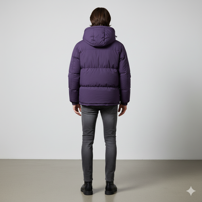 Warme Herren Steppjacke mit Kapuze | Winter Casual