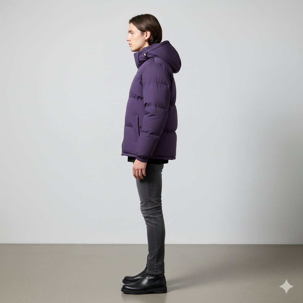 Warme Herren Steppjacke mit Kapuze | Winter Casual