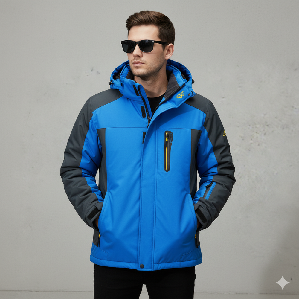 Herren Skijacke mit Kapuze | Winddicht & Warm | Winter Outdoor