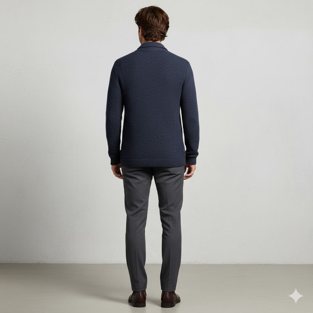 Herren Strickjacke mit Stehkragen | Slim Fit | Winter