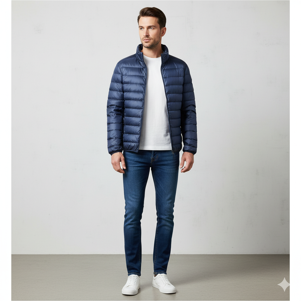 Leichte Herren Steppjacke mit Stehkragen | Übergang | Atmungsaktiv