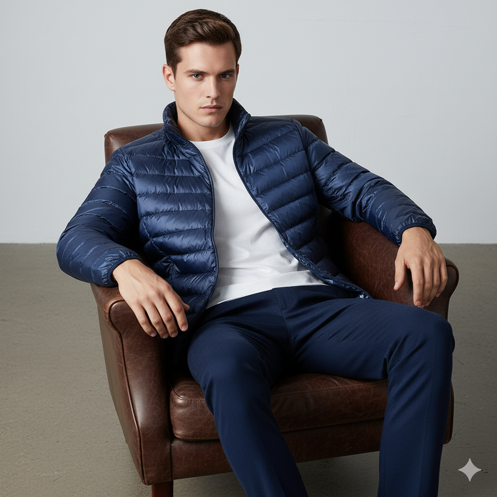 Leichte Herren Steppjacke mit Stehkragen | Übergang | Atmungsaktiv