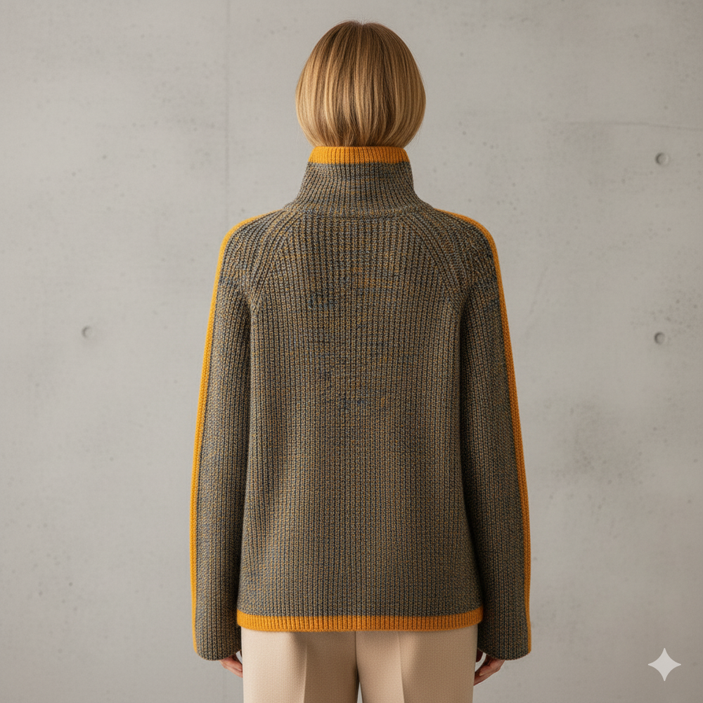 Damen Rollkragenpullover im Retro Strick