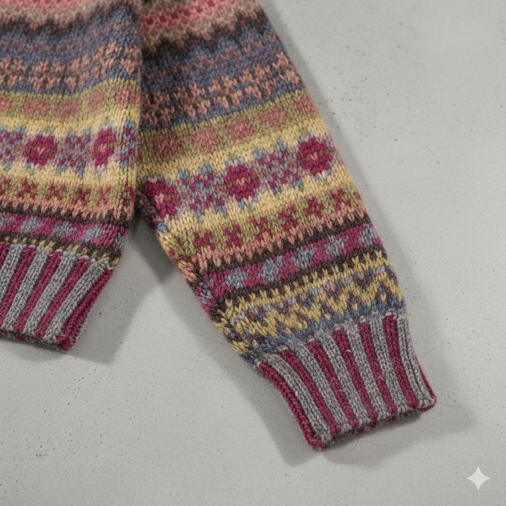 Gemusterter Damen Hoodie Pullover mit Kapuze | Winter