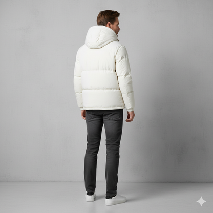 Warme Herren Steppjacke mit Kapuze | Winter Casual