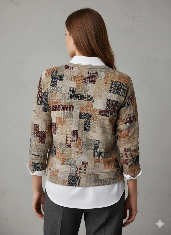 Damen Strickpullover mit Blumenmuster | Locker & Elegant