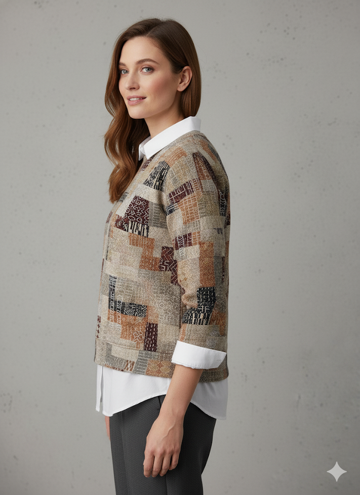Damen Strickpullover mit Blumenmuster | Locker & Elegant
