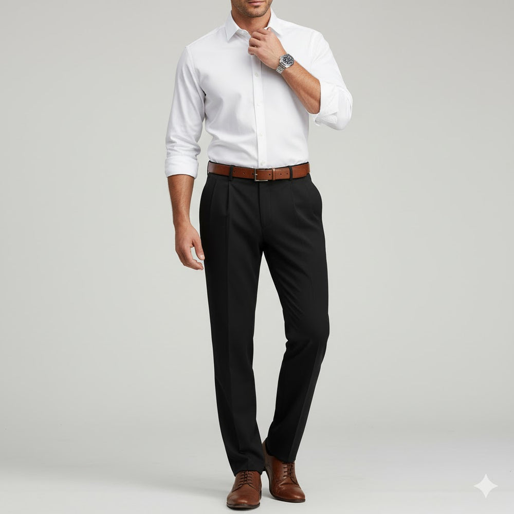 Klassische Herren Stoffhose | Regular Fit & Knitterarm