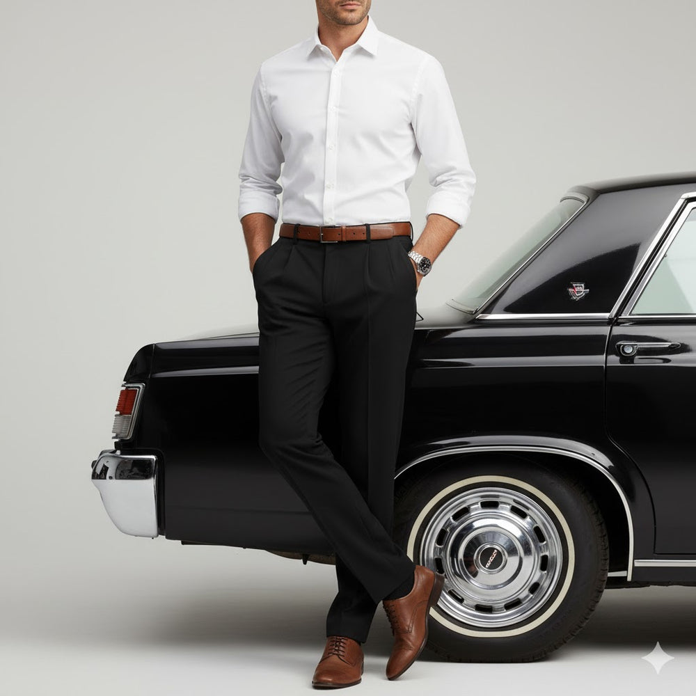 Klassische Herren Stoffhose | Regular Fit & Knitterarm