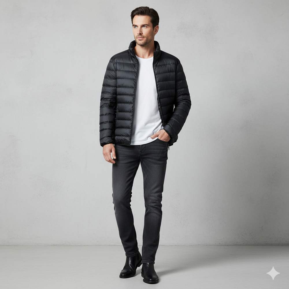 Leichte Herren Steppjacke mit Stehkragen | Übergang | Atmungsaktiv