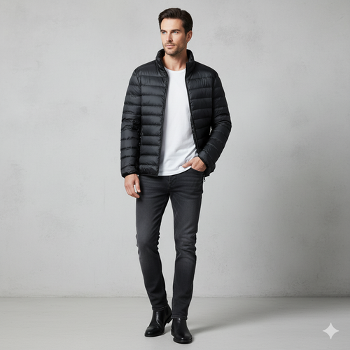 Leichte Herren Steppjacke mit Stehkragen | Übergang | Atmungsaktiv