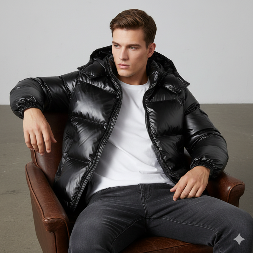Herren Pufferjacke mit Kapuze | Winter | Warm & Modern