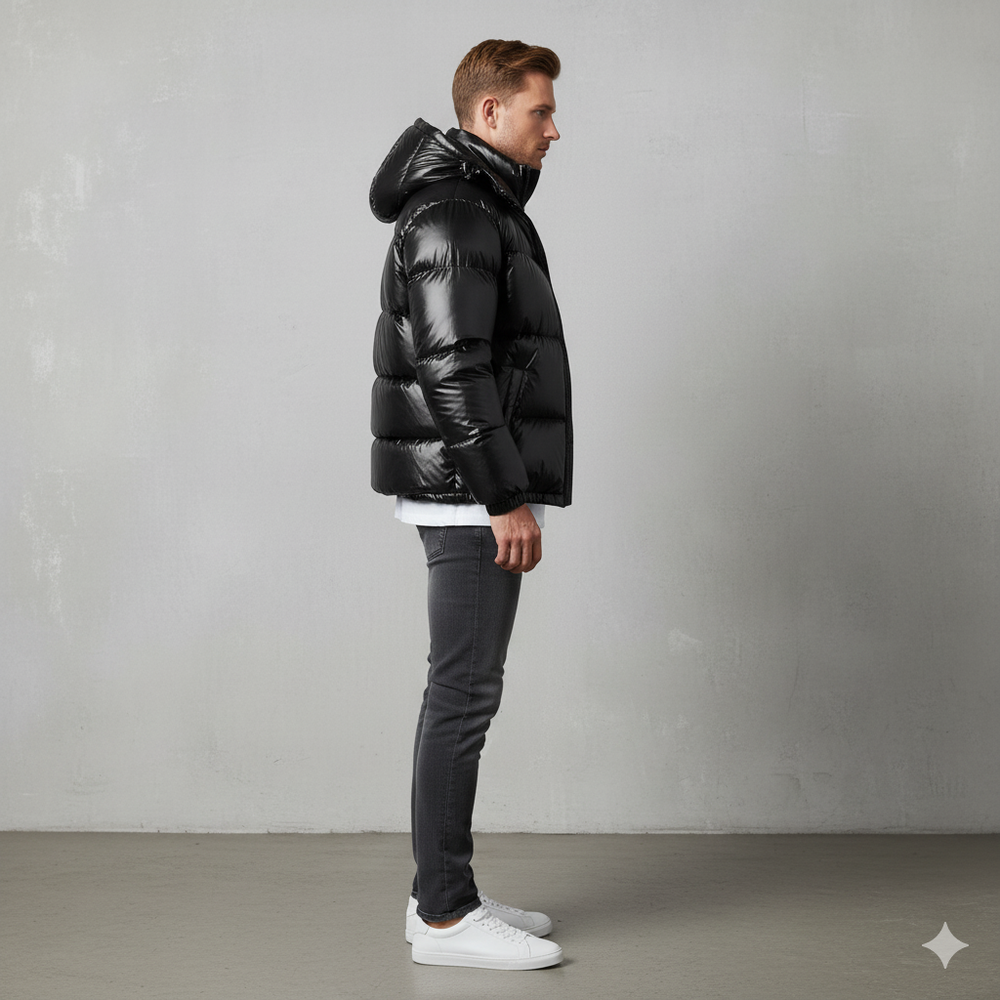 Herren Pufferjacke mit Kapuze | Winter | Warm & Modern