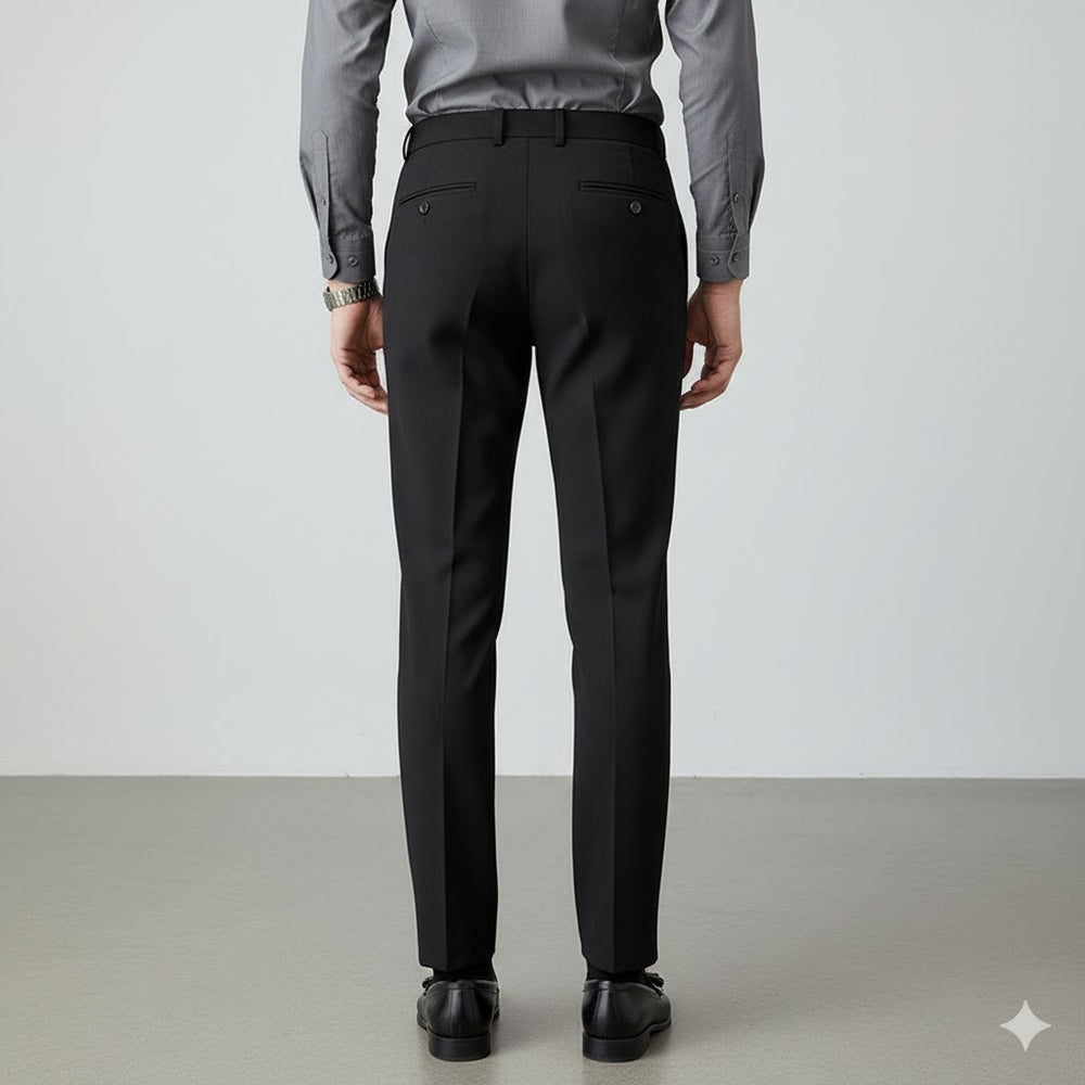 Herren Bundfaltenhose elegant | Moderner Slim Fit mit Doppelverschluss