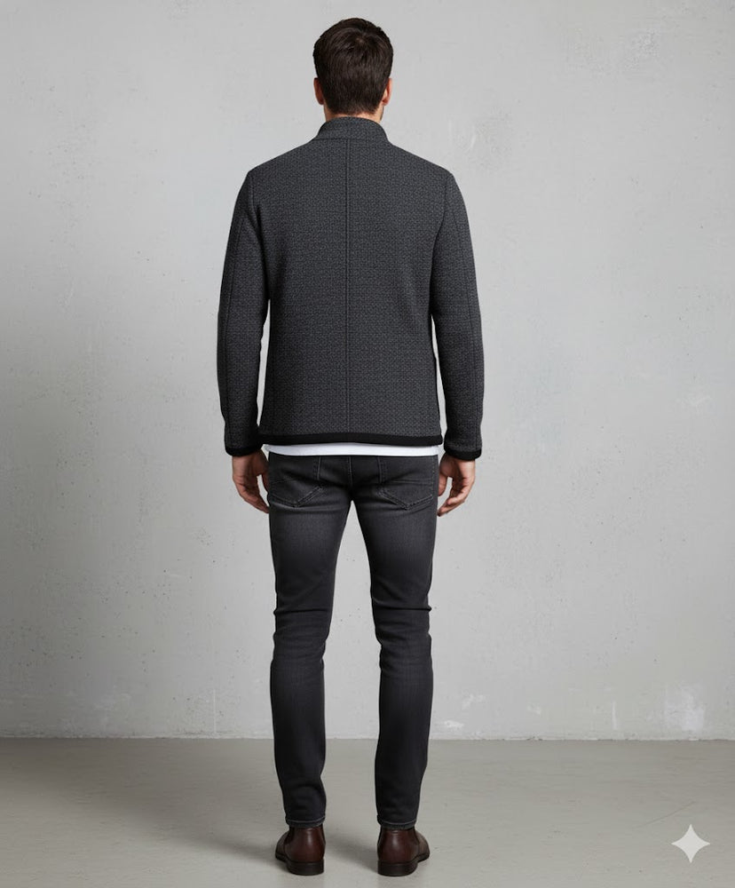 Herren Strickjacke mit Stehkragen | Slim Fit | Winter