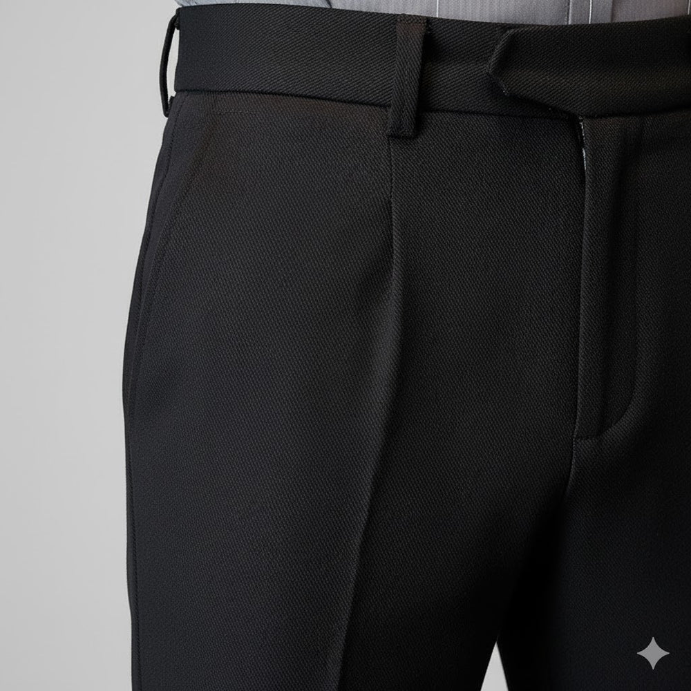 Herren Bundfaltenhose elegant | Moderner Slim Fit mit Doppelverschluss